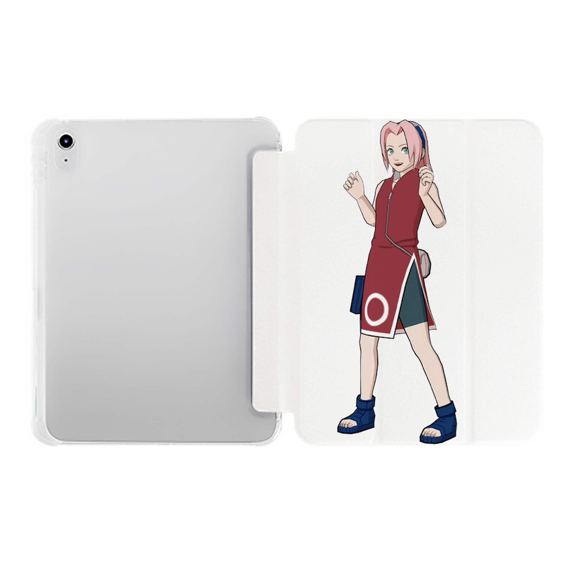 （画像用） NARUTO -ナルト- 春野サクラ Haruno Sakura IPad ケース ペン収納付き 三つ折りスタンド PUレザー×シリコン 対応機種9.5/10.5/10.9インチ